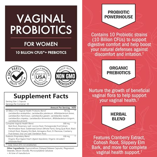 16in1 Vaginal Probiotics for Women (10 Powerful Strains + Organic Prebiotics) BioSchwartz uk supplements