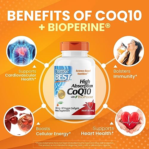 Doctor's Best High Absorption CoQ10 with BioPerine, Heart Health & Energy Production Doctor's BEST uk supplements