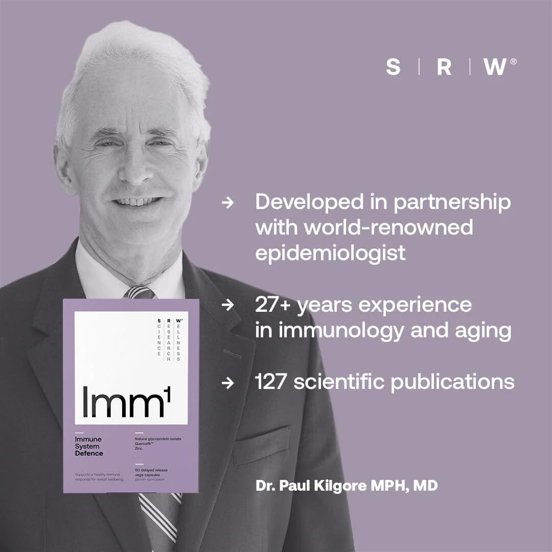 SRW Imm¹ Defence | Supports Immune System Health | 60 Vege Capsules | Supplement for Immune Response | Contains Natural Glycoprotein Isolate (Muno-IgY™) and Quercetin SRW uk supplements