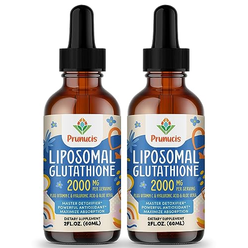 2000MG Liposomal Glutathione Liquid, 98% Absorption, Glutathione Liquid Supplement Prunucis uk supplements