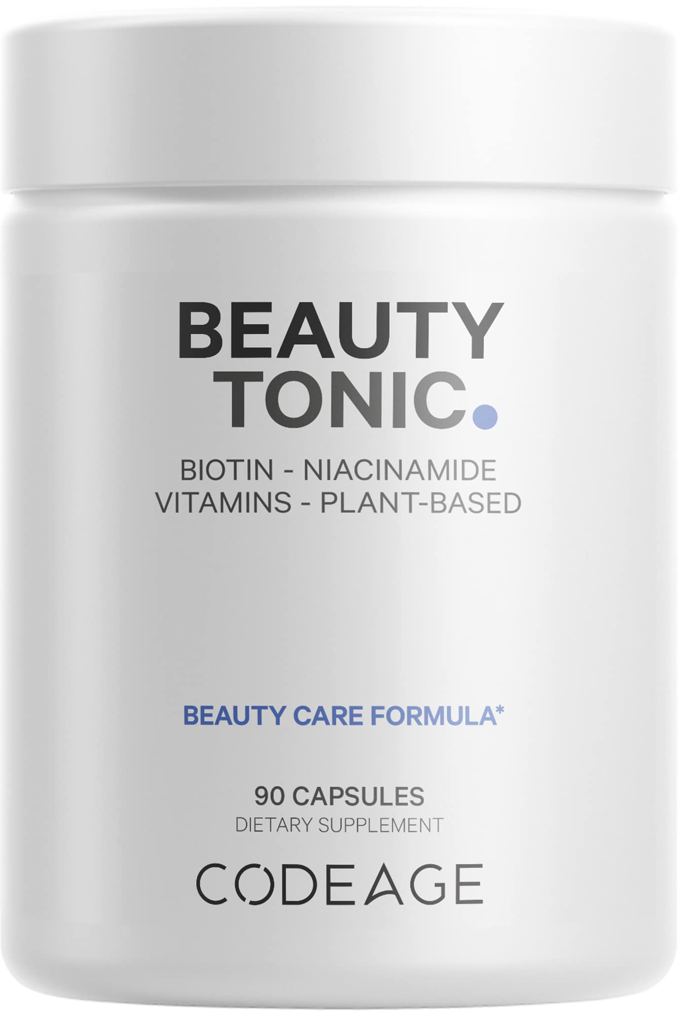 Codeage Biotin Supplement with Vitamin C, Vitamin E, Vitamin B6, Niacin, Folate, Organic Food Blend, Phytoceramides, Astaxanthin, Selenium - Beauty Tonic - Hair, Skin, and Nail Support - Vegan, 90 Ct Codeage uk supplements