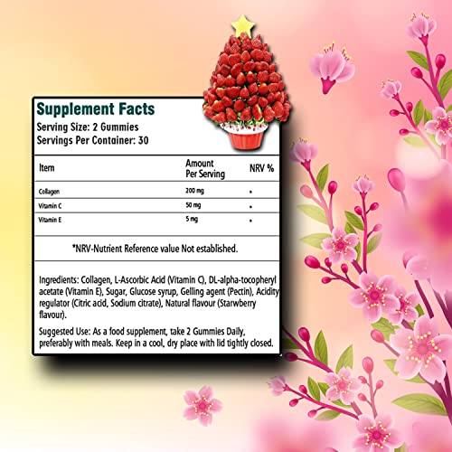Ved Collagen Gummies; Chew Gummies Strawberry Flavour, Raw Unfiltered Collagen Gummies Ved uk supplements