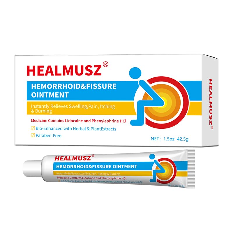 HEALMUSZ Hemorrhoid & Fissure Ointment,with 4% Lidocaine and Phenylephrine HCl,Fast Relief for Pain, Swelling, Discomfort & Itching | 1.5 oz HEALMUSZ uk supplements