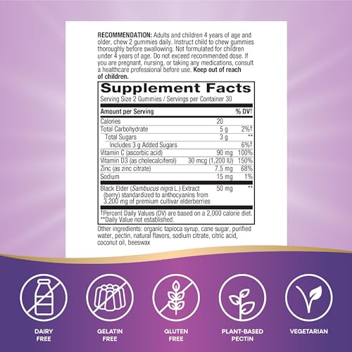 Nature's Way Sambucus Elderberry Immune Gummies, Daily Immune Support Nature's Way uk supplements