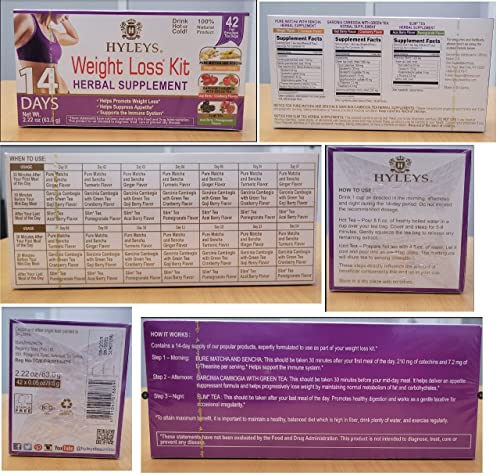 Hyleys 14 Day Weight Loss Tea - 42 Tea Bags (1 Pack), Detox Tea for Cleanse HYLEYS uk supplements
