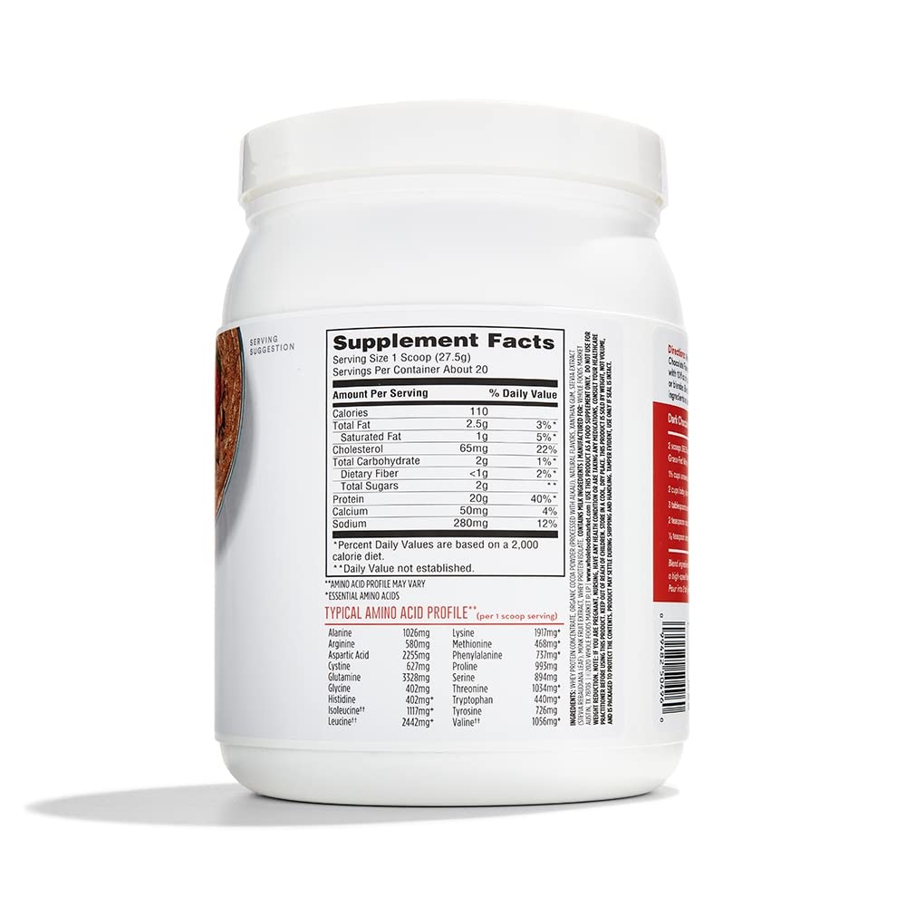 365 by Whole Foods Market, Chocolate Grass Fed Whey Protein, 19.4 Ounce 365 by Whole Foods Market uk supplements