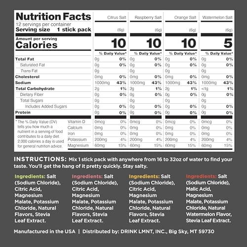 LMNT Zero-Sugar Electrolytes - Variety Salt - Hydration Powder Packets | No Dodgy Ingred Drink LMNT uk supplements