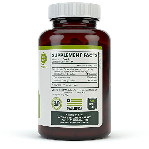 Green Tea Extract 98% Standardized with EGCG | Healthy Weight Support, Metabolism Natures Wellness uk supplements