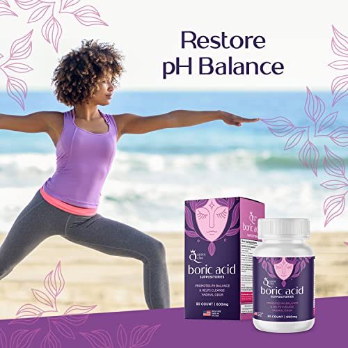 Queen Care - Boric Acid Suppositories, Boric Acid Suppositories for Feminine Care, Safe & All-Natural pH Queen Care uk supplements