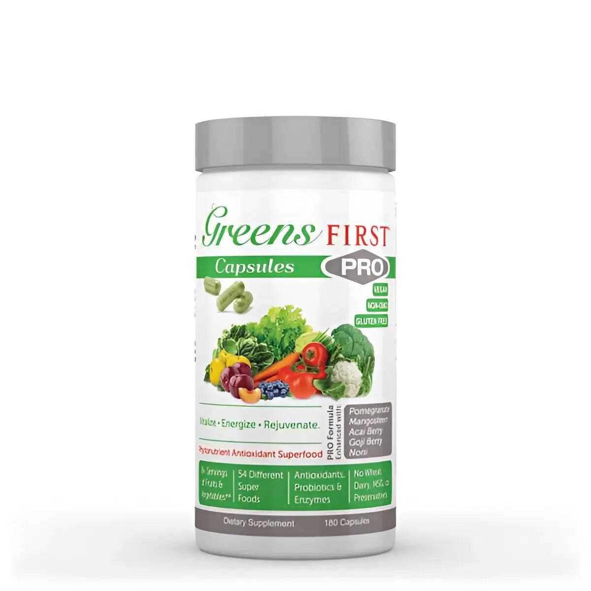 Greens First Phytonutrient Capsules - 49 Antioxidant-Rich Superfoods with Organic Fruits & Veggies, Prebiotics, Probiotics Greens First uk supplements