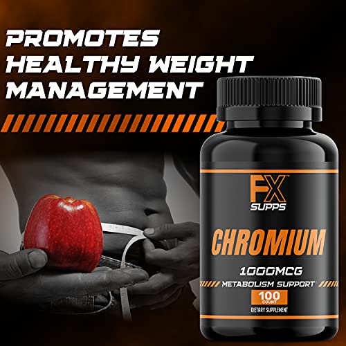 FX Supps Chromium Polynicotinate 1000 mcg (100 Capsules) Weight Management Supplements FXSUPPS uk supplements
