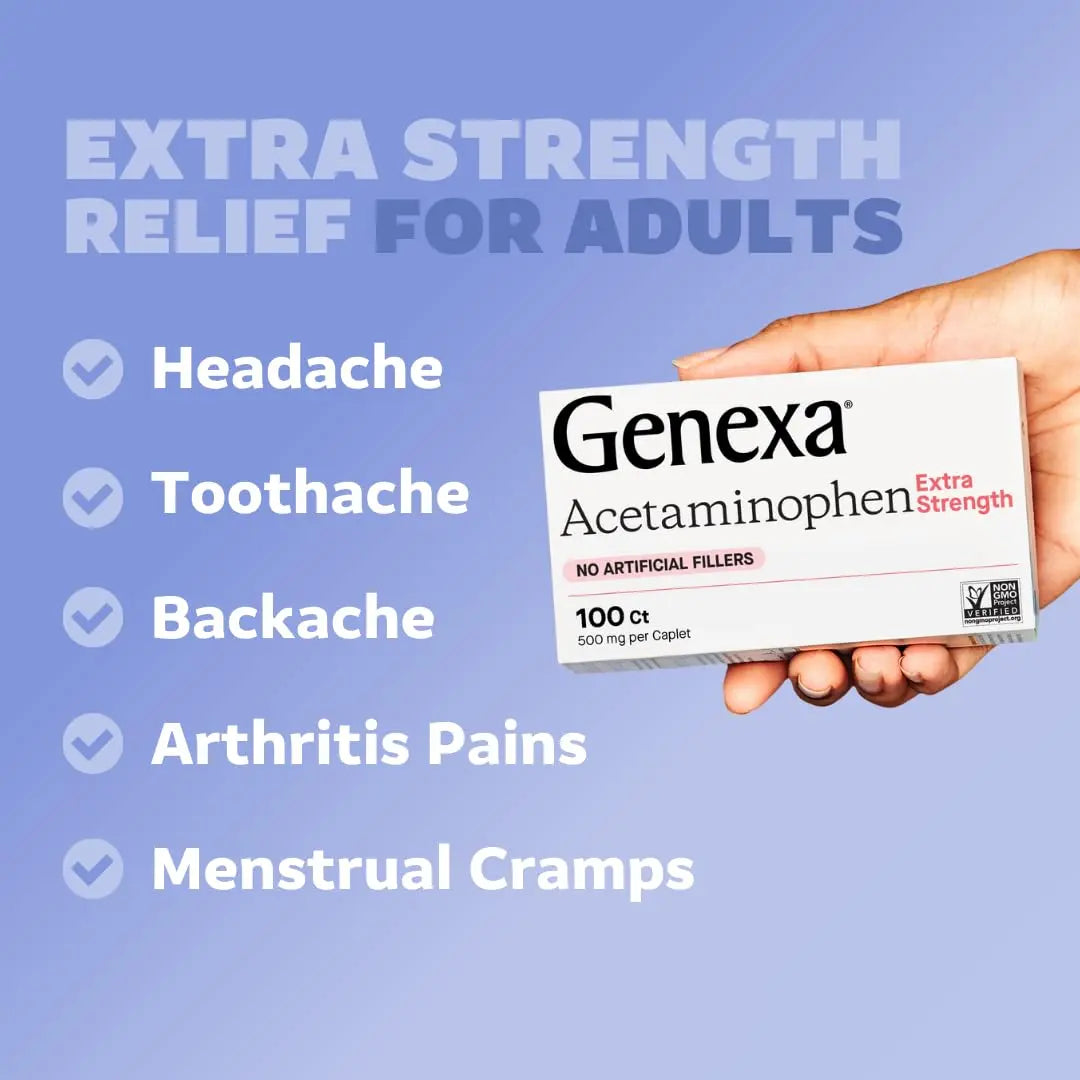 Genexa Kids & Adults Clean Acetaminophen Combo | Family Pain & Fever Bundle | Dye Free, 0% Artificial Additives | Vegan & Non-GMO | Medicine Made Clean | Ages 2-11, 12+ (2 Pack) Genexa uk supplements