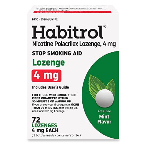 Habitrol Nicotine Lozenges 4 mg Mint Flavor - 72 Count – Stop Smoking Aid Habitrol uk supplements