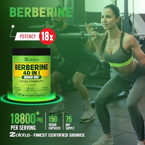 Zolotus 18800mg Berberine Supplement 40 in 1, with Sea Moss, Cinnamon, Milk Thistle Zolotus uk supplements