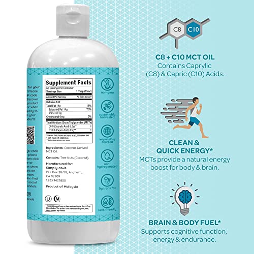 AS-IS Simply Premium MCT Oil C8 & C10 | Unflavored | 100% from Non-GMO Coconuts AS-IS uk supplements