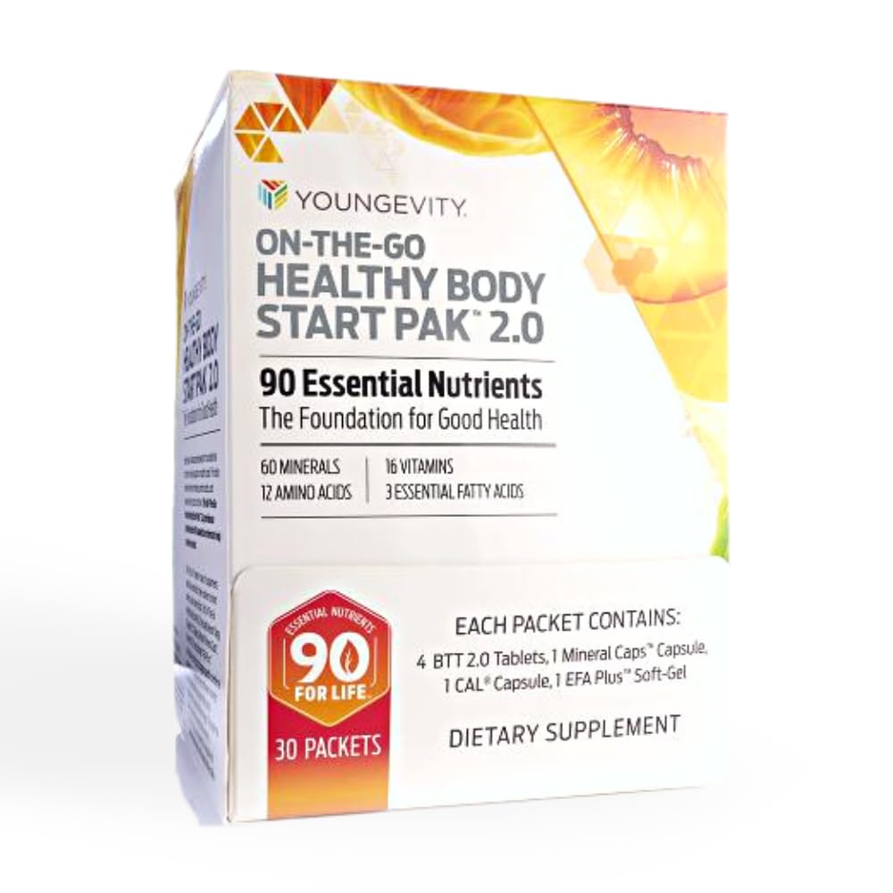 Youngevity On-The-Go Healthy Body Start Pak 2.0 - Includes Multi-Vitamins, Minerals, EFAs, & Amino Acids | 90 Essential Nutrients | 30-Day Supply Youngevity uk supplements