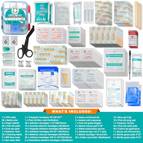 General Medi 420 Pieces Professional First Aid Kit - HardCase First Aid Box - Contains General Medi uk supplements
