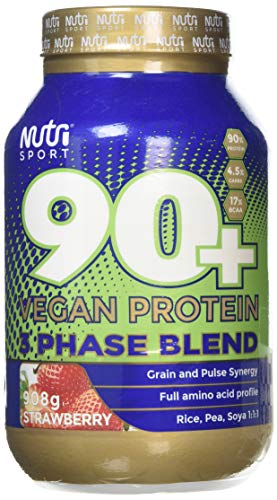 Nutrisport Aspartame Free 90 Plus Vegan Strawberry Protein Powder, 908 g Nutrisport uk supplements