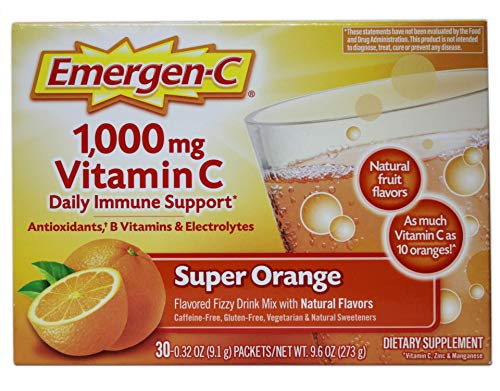 Emergen-C Super Orange Vitamin C - 30 Count (Pack of 4) (Packaging may vary) Emergen-C uk supplements