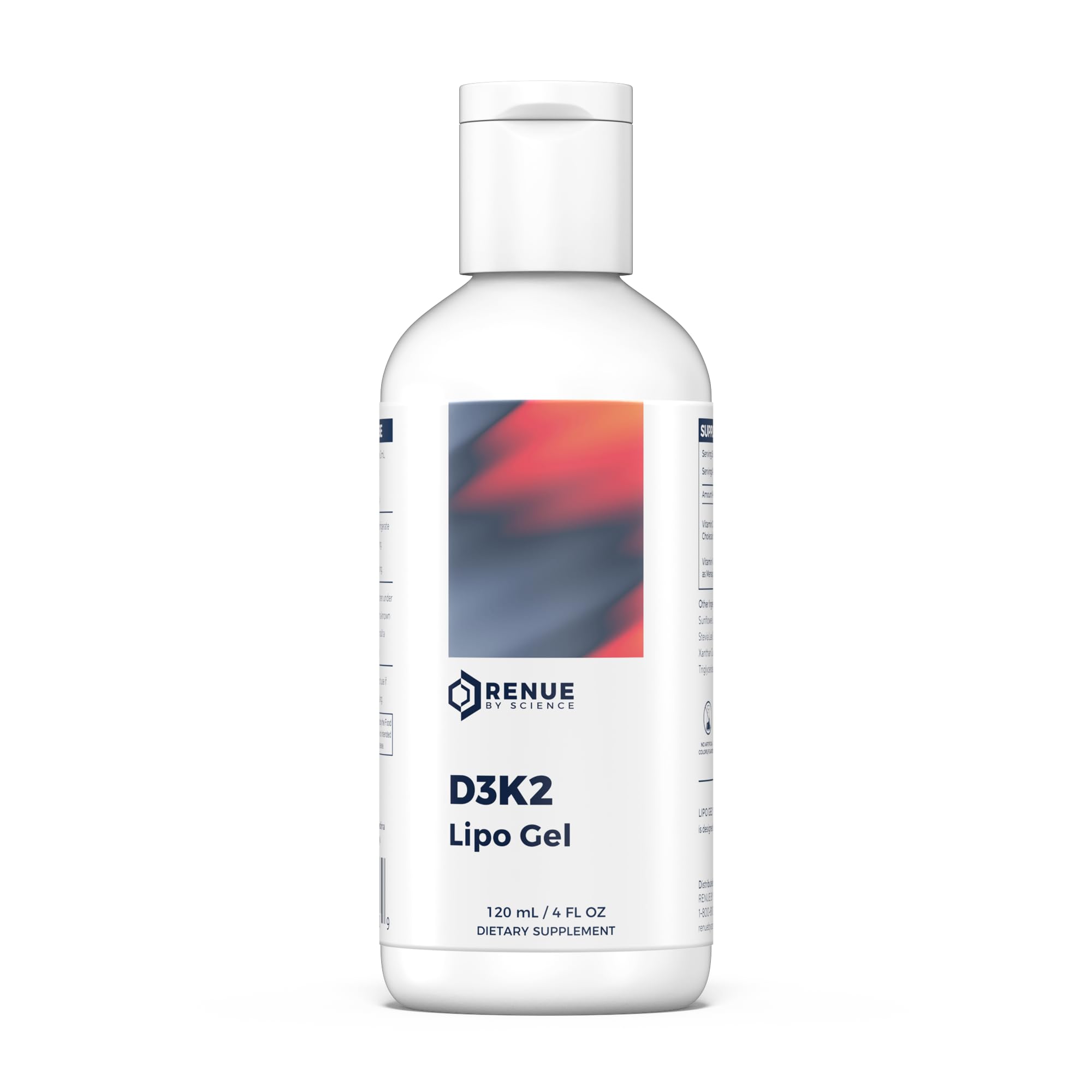 Renue By Science Vitamin D3 K2 Gel | High Strength Liposomal D3 K2 Supplement | 120ml Vitamin D K2 Gel - 2500IU Vitamin D3 & 200mcg Vitamin K2 per Serving | Non-GMO & Allergen Free | Made in The USA Renue By Science uk supplements