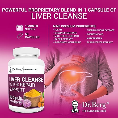 Dr. Berg Liver Cleanse Detox Capsules w/Unique Blend of Milk Thistle, Ox Bile & Folate Dr. Berg Nutritionals uk supplements