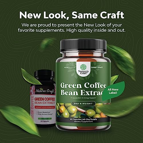 Pure Green Coffee Bean Extract Supplement – Best for Weight Loss Appetite Suppressant Natures Craft uk supplements