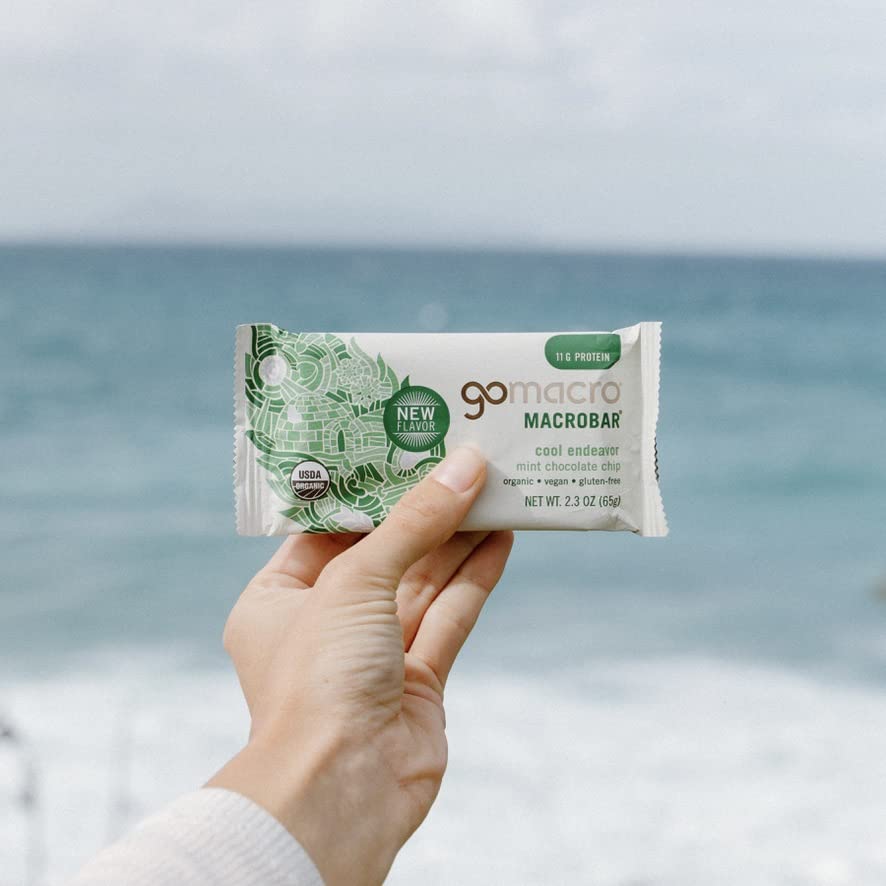 GoMacro MacroBar Organic Vegan Protein Bars - Mint Chocolate Chip, 2.3 Ounce Bars GoMacro uk supplements