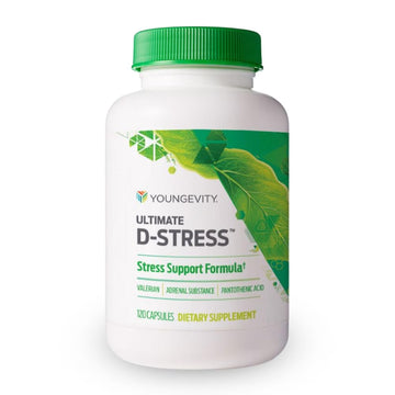 Youngevity Ultimate D-Stress™ – Natural Stress Relief Supplement with Magnesium, Valerian Root Extract, and B Vitamins – Supports Adrenal Health and Nervous System – 120 Capsules (Pack of 1) Youngevity uk supplements