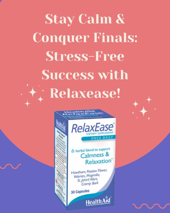RelaxEase, Herbal Blend to Support Harmony and Tranquility, Once Daily, 30 ct, Helps Promote Health and Relaxation HealthAid uk supplements