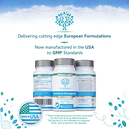 Rhodiola & Ashwagandha with L-Theanine - Award Winning Ashwagandha KSM-66 600mg swiss bioenergetics uk supplements