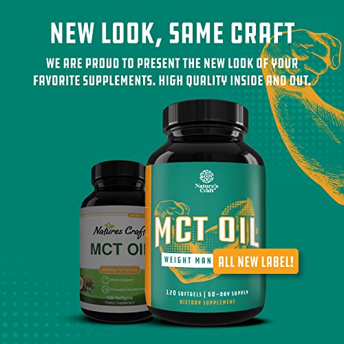 C8 MCT Coconut Oil Softgels - MCT Oil Keto Pills with Caprylic Acid Coconut Oil Natures Craft uk supplements