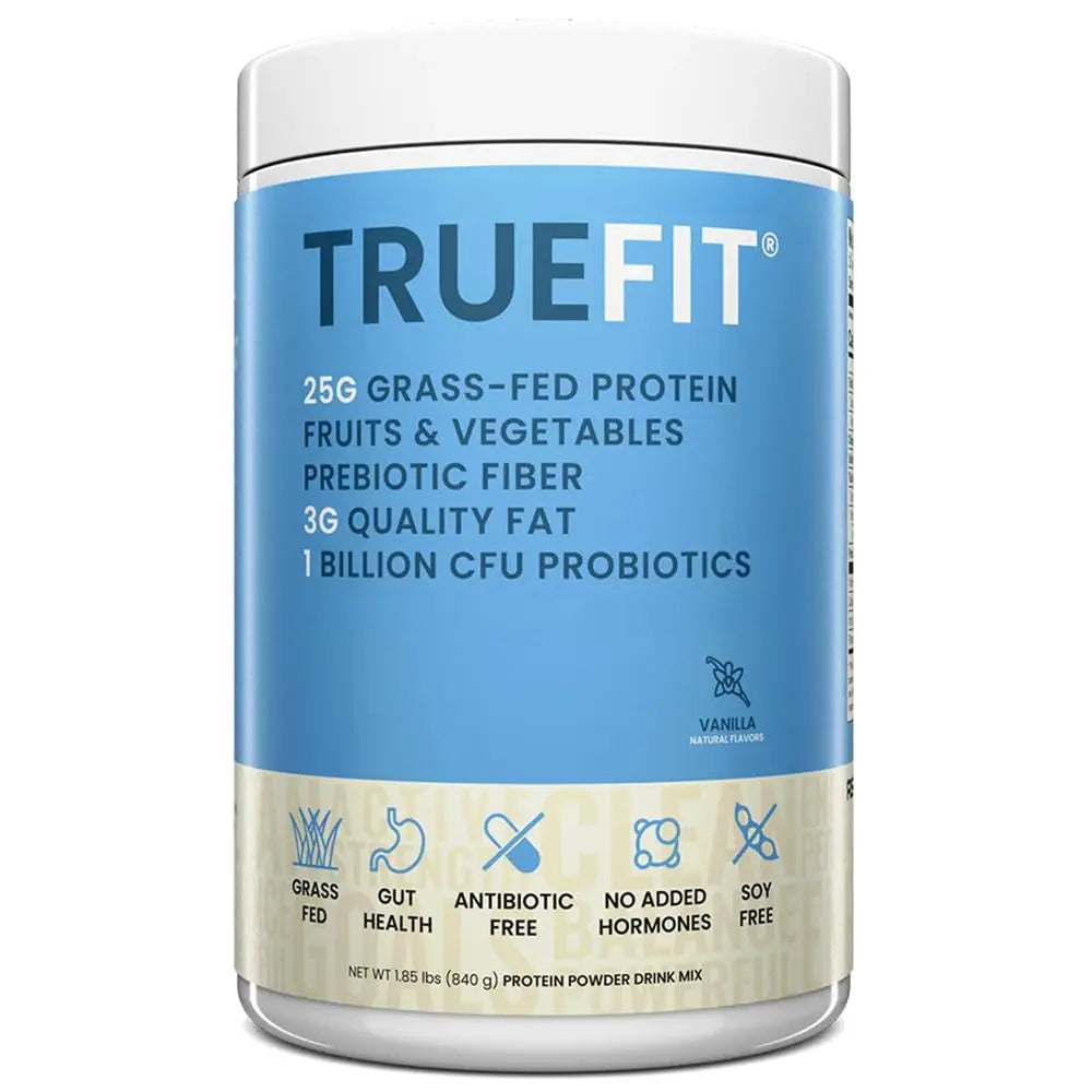 TrueFit High Fiber Protein Powder, Grass-Fed Whey Meal Replacement Shake with Prebiotics, Probiotics, & Organic Superfoods, Keto Friendly, Gluten Free RSP NUTRITION uk supplements