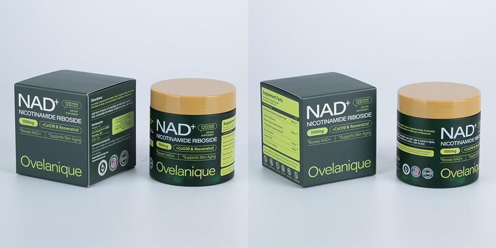 Ovelanique NAD Supplement with Nicotinamide Riboside & Resveratrol |NMNH Supplement Alternative| NAD+ Complex with Quercetin Phytosome & CoQ10 | Liposomal Delivery,120 Capsules(Packaging May Vary) Ovelanique uk supplements