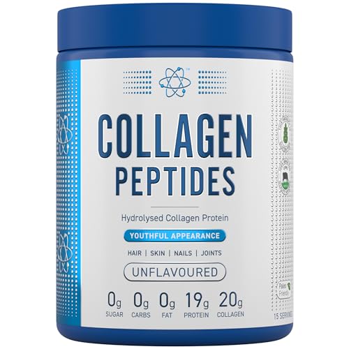 Applied Nutrition Collagen Peptides Powder - Hydrolysed Bovine Collagen Protein, Halal, Healthy Skin, Hair, Nails (Unflavoured) (300g - 15 Servings) Applied Nutrition uk supplements