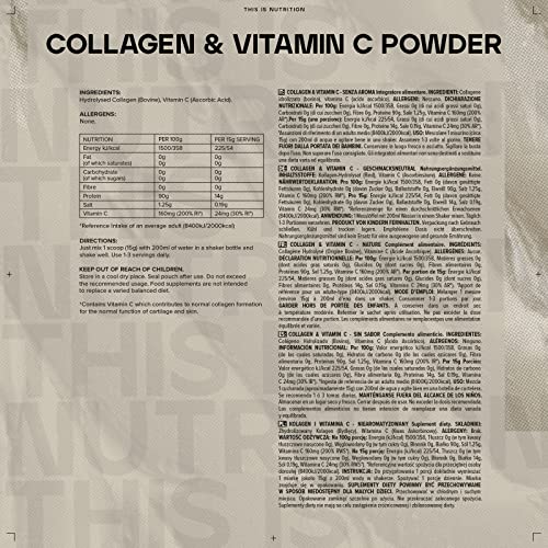 Bulk Collagen and Vitamin C Powder, 500 g, Packaging May Vary Bulk uk supplements