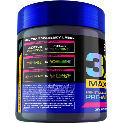 USN 3XT Max Pre-Workout Supplement Drink Mix Powder for Energy, Endurance and Pump USN uk supplements