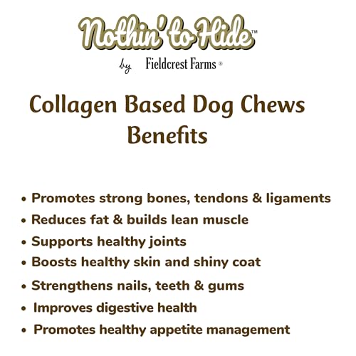 Fieldcrest Farms Nothin’ to Hide Collagen & Bully Small Rolls, 5 Inch, Beef Bully Flavor, Highly Digestible Chews That Support Skin, Coat, Joints & Muscles, for Moderate Chewers Under 25 Lbs, 2 Pack Fieldcrest Farms uk supplements