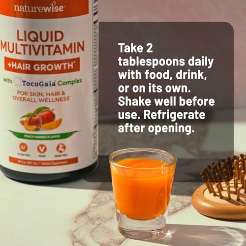 NatureWise Liquid Multivitamin Hair Growth for Women & Men + Tocogaia® for Hair Growth & Skin Elasticity Support + Biotin, Vitamin D, E, B NatureWise uk supplements