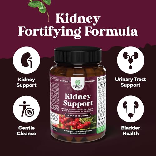 Kidney Support Cranberry Pills for Women and Men - High Strength Kidney Cleanse Detox Natures Craft uk supplements