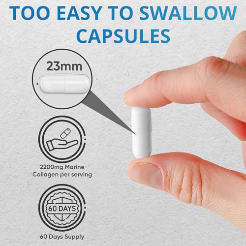 Applied vitamin Marine Collagen Capsules 2000mg-Enhance with Hyaluronic Acid, Zinc, Vitamin C & Biotin 120 Applied Vitamin uk supplements