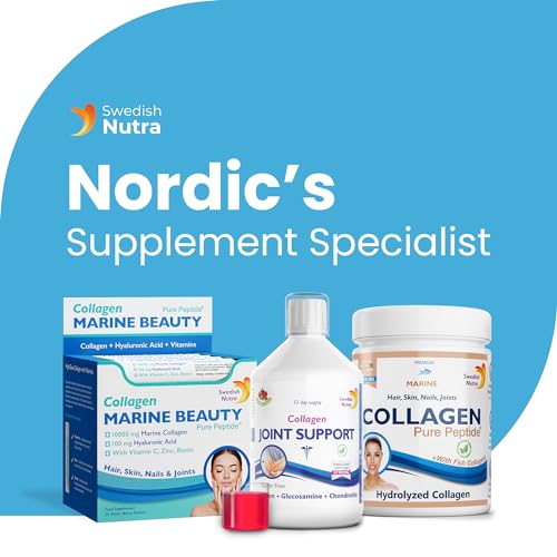 Swedish Nutra Joint Support Collagen - Pack of 500ml, 33 Day Supply | Berry Flavour | with Vitmain C & Glucosamine Swedish Nutra uk supplements