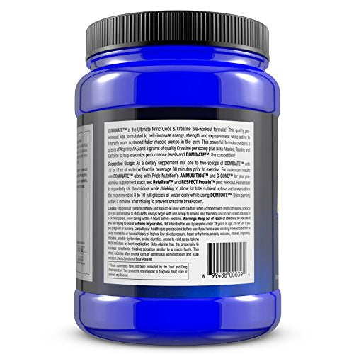 Pride Nutrition Dominate X Pre Workout Supplement - 500g Nitric Oxide & Creatine Pre Pride Nutrition uk supplements