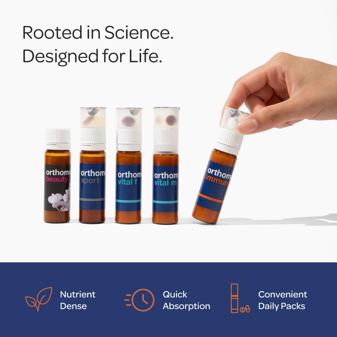Orthomol Immun, Immune Support Vials for Adults with Vitamin C, Zinc, Selenium, Iodine, Vitamin D, E, A ,B, Calcium, 25+ Immune Boost Nutrients, 1 Serving Per Day for Daily Health (30 Day Supply) Orthomol uk supplements