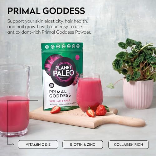 Planet Paleo Primal Goddess -Pure Collagen with Hyaluronic Acid and Zinc (210g, 35 Servings) Planet Paleo uk supplements