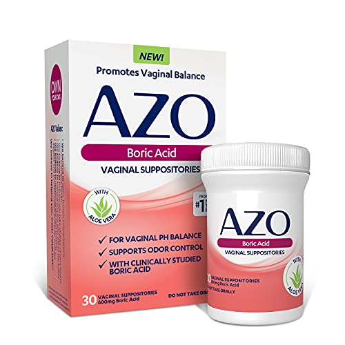 AZO Boric Acid Vaginal Suppositories, Helps Support Odor Control and Balance Vaginal PH AZO uk supplements