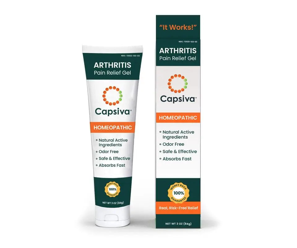 Capsiva Pain Relief Topical 3oz Tube, 2 Pack, for Your Hands, Neck, Back, Joints, Non-Greasy, No Burn, Odor Free, Homeopathic Active Ingredients, Contains Capsaicin & Arnica, Absorbs Fast Capsiva uk supplements