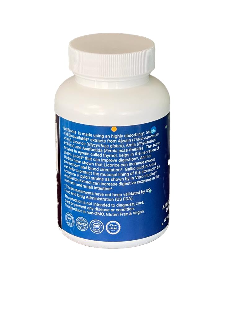 Metacure GutBiome – Liposomal Extracts of Ajwain, Licorice, Amla & Asafoetida – Advanced Digestive Support Formula – Vegan, Non‑GMO, Gluten‑Free – 60 Capsules Metacure uk supplements