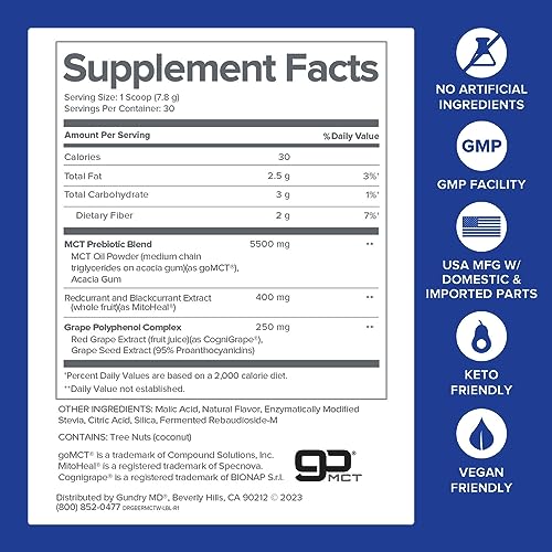 Gundry MD MCT Wellness Powder to Support Energy, Ketone Production and Brain Health Gundry MD uk supplements