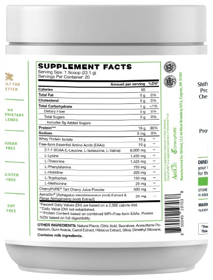 SHIFTED Whey Protein Isolate Protein Powder Post Workout Recovery Drink Mix SHIFTED uk supplements