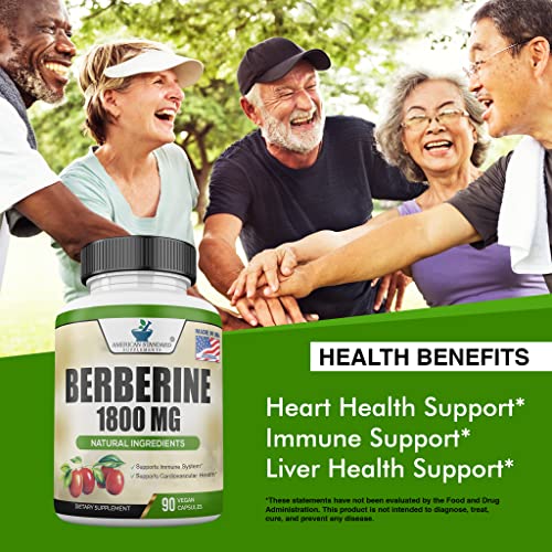 Berberine 1800mg Per Serving, Berberine Supplement, Berberine HCL, Berberine Pills American Standard Supplements uk supplements